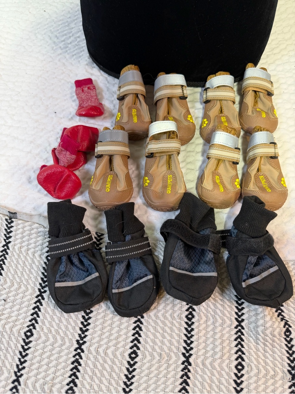 Paw Protectors Kids Dog Boots - Tan and Black Sets